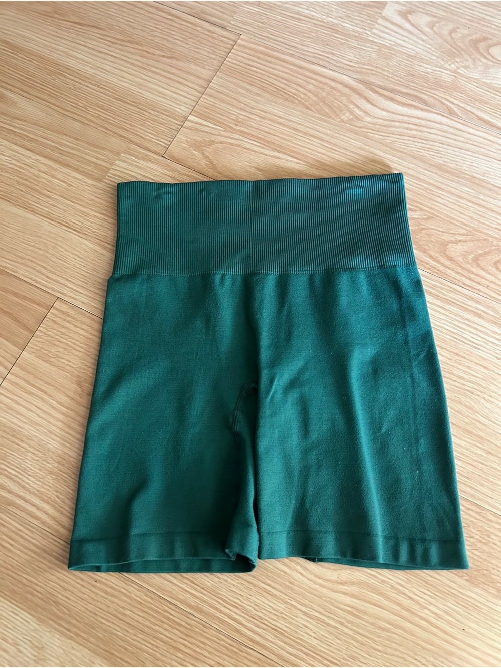 TNA Aritzia Green Ribbed Seamless Biker Shorts XS